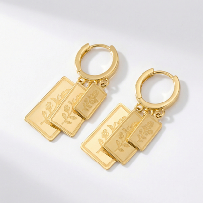 Golden Love Letter Hoops