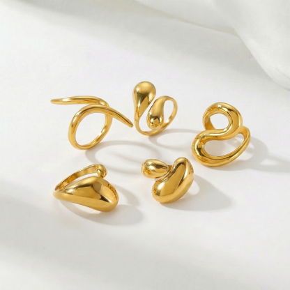 Liquid Gold Ring Set
