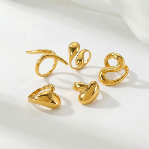 Liquid Gold Ring Set